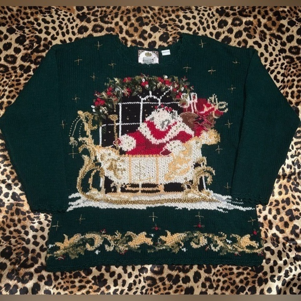 Festive Green Christmas Sweater